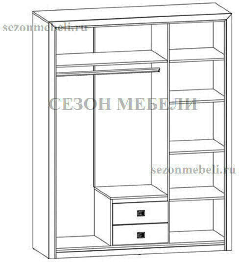 Шкаф Коен SZF3D2S венге магия/ штрокс темный (фото, вид 3)