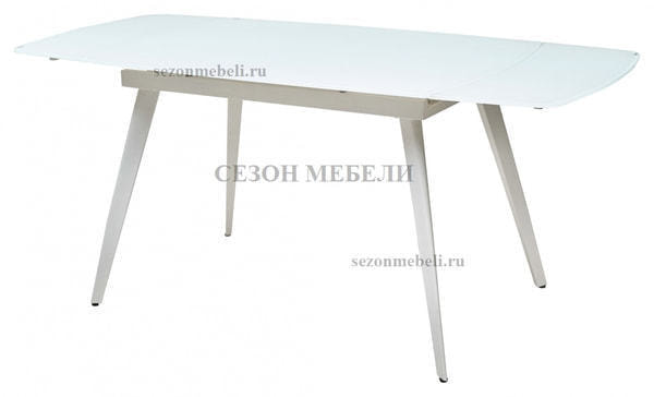 Стол ELIOT 120 FROSTED SUPER WHITE белое матовое стекло/ белый каркас (вид 3) Стол ELIOT 120 FROSTED SUPER WHITE белое матовое стекло/ белый каркас (фото, вид 3)