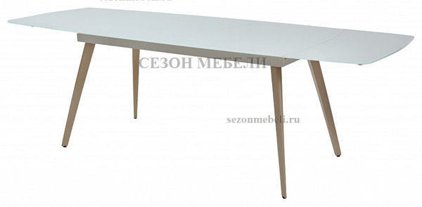 Стол ELIOT 120 FROSTED SUPER WHITE белое матовое стекло/ белый каркас (вид 3) Стол ELIOT 120 FROSTED SUPER WHITE белое матовое стекло/ белый каркас (фото, вид 3)
