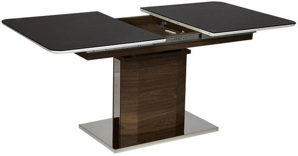 Стол RADCLIFFE ( Mod. EDT-VG002), коричневый, стекло черное (вид 2) Стол RADCLIFFE ( Mod. EDT-VG002), коричневый, стекло черное (фото, вид 2)