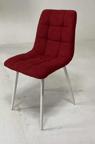 Стул CHILLI UF860-16B красный, ткань/ белый каркас (фото, вид 1)