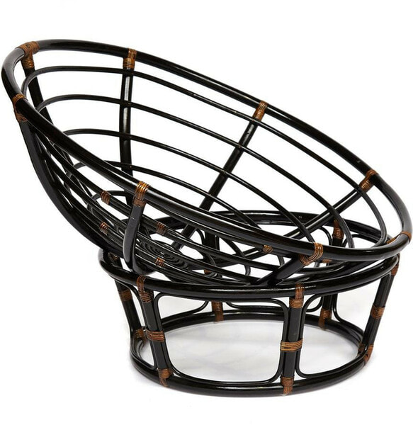 Кресло-качалка PAPASAN 23/01 W с подушкой, античный черно-коричневый, ткань оранжевый (фото, вид 1)