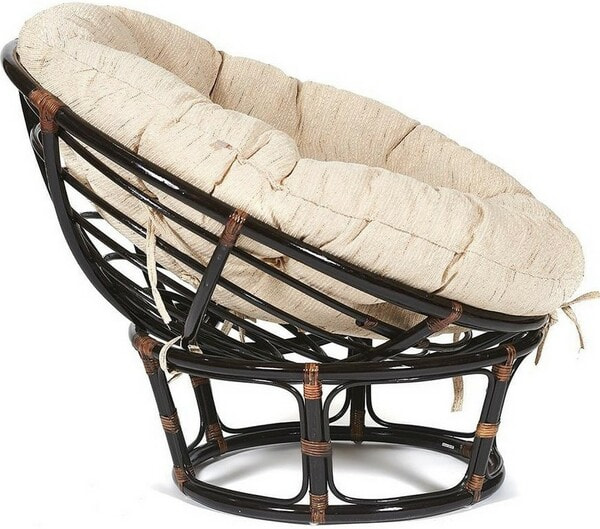 Кресло-качалка PAPASAN 23/01 W с подушкой, античный черно-коричневый, ткань Старт (фото, вид 2)