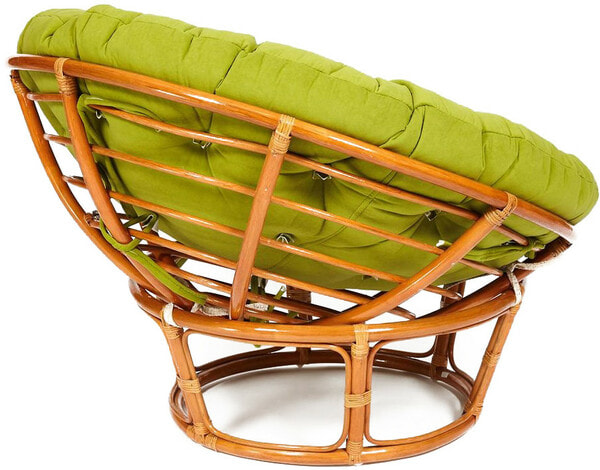 Кресло PAPASAN 23/01 W Cognac (коньяк) + подушка (флок олива) (фото, вид 2)