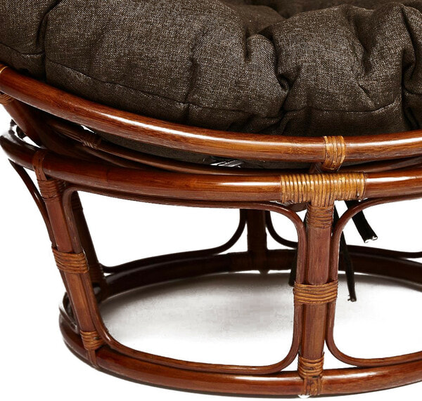 Кресло-качалка PAPASAN 23/01 W с подушкой, орех, ткань коричневый (вид 3) Кресло-качалка PAPASAN 23/01 W с подушкой, орех, ткань коричневый (фото, вид 3)