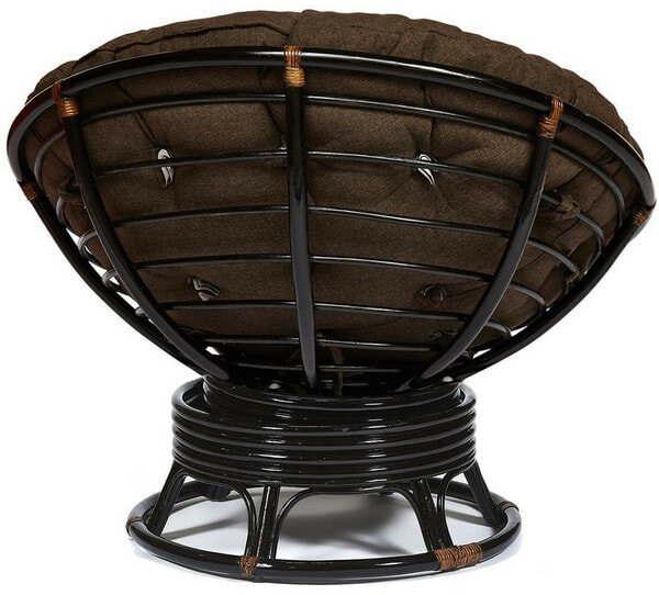 Кресло-качалка PAPASAN w 23/01 B с подушкой, античный черно-коричневый, ткань коричневый (вид 2) Кресло-качалка PAPASAN w 23/01 B с подушкой, античный черно-коричневый, ткань коричневый (фото, вид 2)