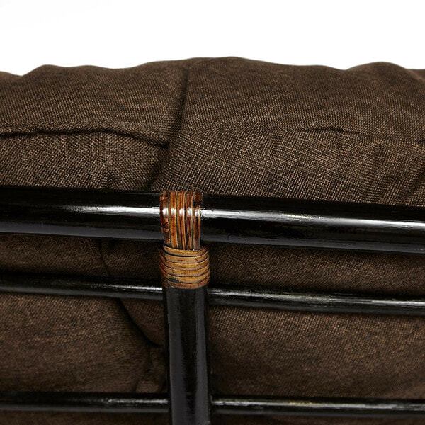 Кресло-качалка PAPASAN w 23/01 B с подушкой, античный черно-коричневый, ткань коричневый (вид 6) Кресло-качалка PAPASAN w 23/01 B с подушкой, античный черно-коричневый, ткань коричневый (фото, вид 6)