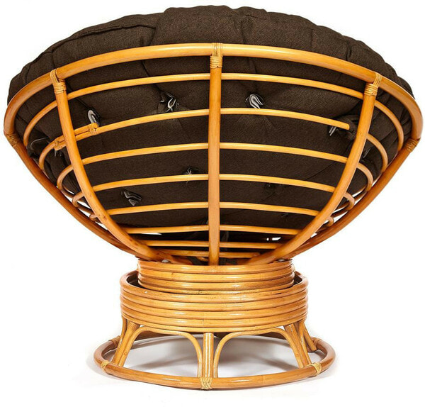 Кресло-качалка PAPASAN w 23/01 B с подушкой, мед, ткань коричневый (фото, вид 2)