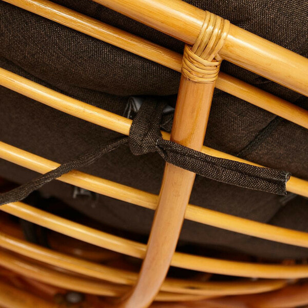 Кресло-качалка PAPASAN w 23/01 B с подушкой, мед, ткань коричневый (фото, вид 3)