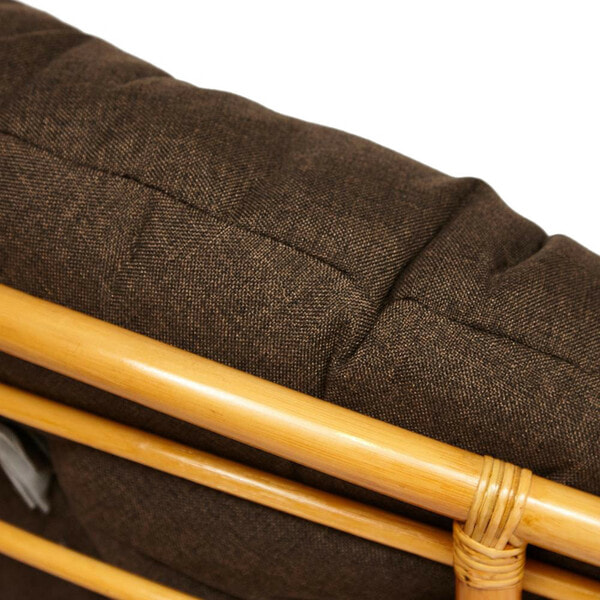 Кресло-качалка PAPASAN w 23/01 B с подушкой, мед, ткань коричневый (фото, вид 4)