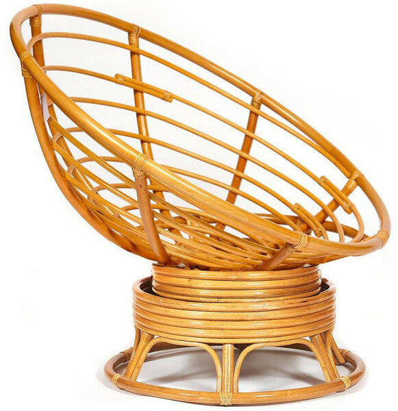 Кресло-качалка PAPASAN w 23/01 B с подушкой, мед, ткань оранжевый (вид 6) Кресло-качалка PAPASAN w 23/01 B с подушкой, мед, ткань оранжевый (фото, вид 6)