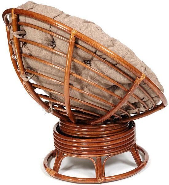 Кресло-качалка PAPASAN w 23/01 B с подушкой, орех, экошерсть коричневый (вид 2) Кресло-качалка PAPASAN w 23/01 B с подушкой, орех, экошерсть коричневый (фото, вид 2)