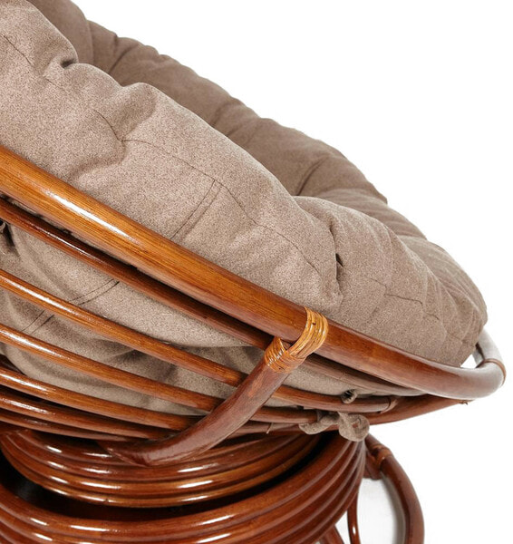 Кресло-качалка PAPASAN w 23/01 B с подушкой, орех, экошерсть коричневый (вид 5) Кресло-качалка PAPASAN w 23/01 B с подушкой, орех, экошерсть коричневый (фото, вид 5)