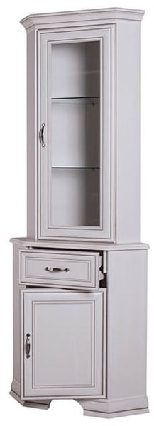 Шкаф с витриной Тиффани (Tiffany) 1VU вудлайн кремовый (фото, вид 1)