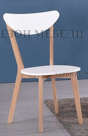 Стол обеденный MAX (Макс) белый + натуральный (бук) (фото, вид 5)