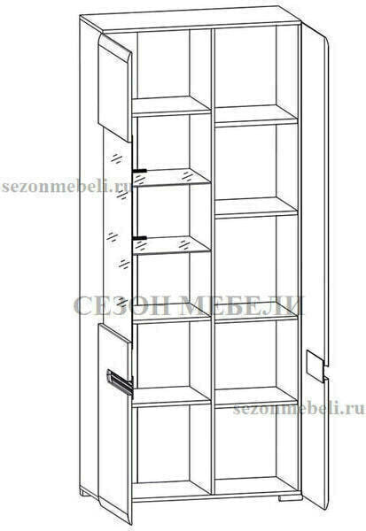 Шкаф Ацтека REG1W1D/21/9 белый/белый блеск (фото, вид 2)