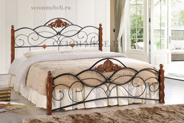 Кровать кованая «Канцона» (Canzona) + металлическое основание (фото)
