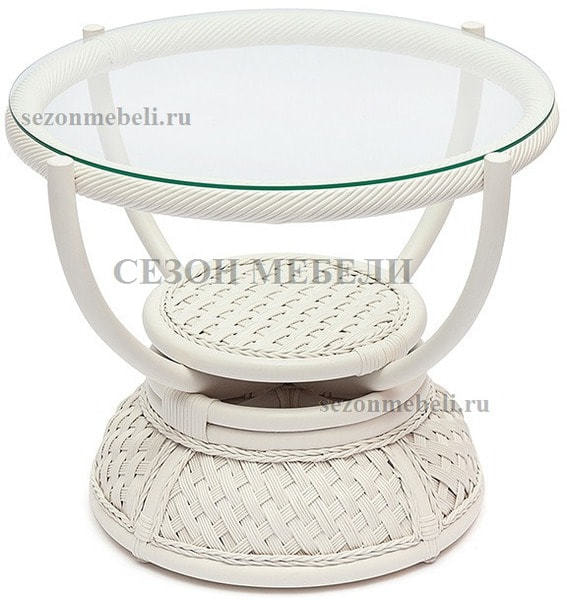 Столик кофейный Andrea (Андреа) натуральный ротанг (TCH White) (фото)