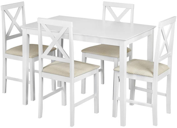 Обеденный комплект Хадсон (стол + 4 стула)/ Hudson Dining Set pure white (белый) Обеденный комплект Хадсон (стол + 4 стула)/ Hudson Dining Set pure white (белый) (фото)