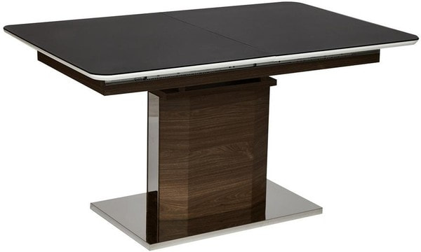 Стол RADCLIFFE ( Mod. EDT-VG002), коричневый, стекло черное Стол RADCLIFFE ( Mod. EDT-VG002), коричневый, стекло черное (фото)