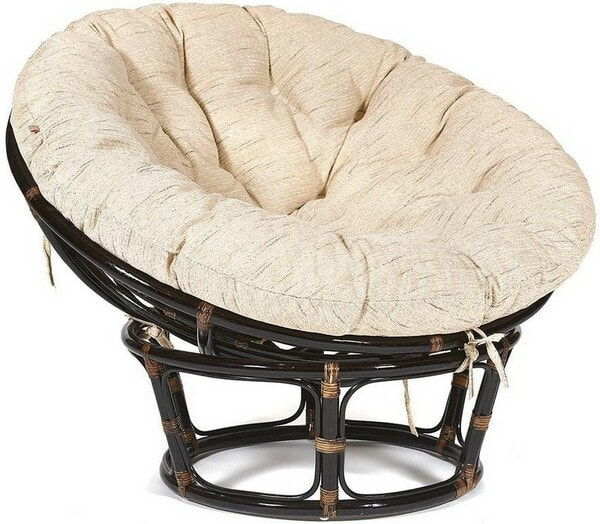 Кресло-качалка PAPASAN 23/01 W с подушкой, античный черно-коричневый, ткань Старт (фото)