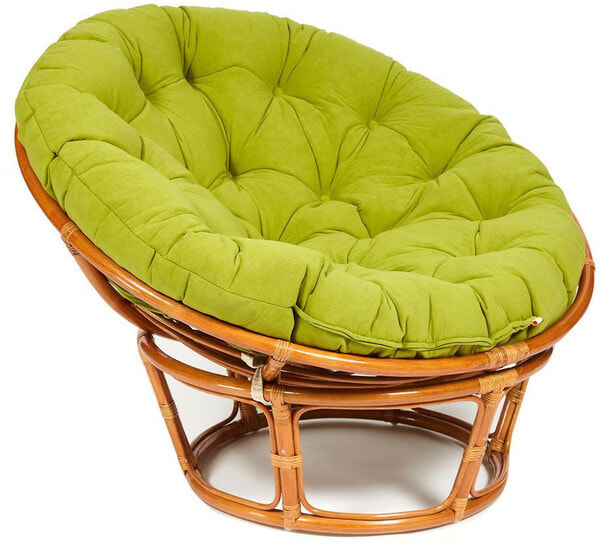Кресло PAPASAN 23/01 W Cognac (коньяк) + подушка (флок олива) (фото)