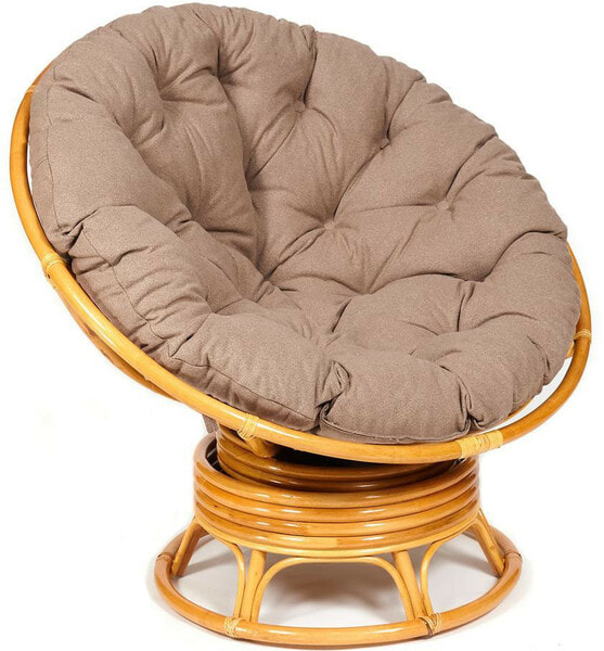 Кресло-качалка PAPASAN w 23/01 B с подушкой, мед, экошерсть коричневый (фото)