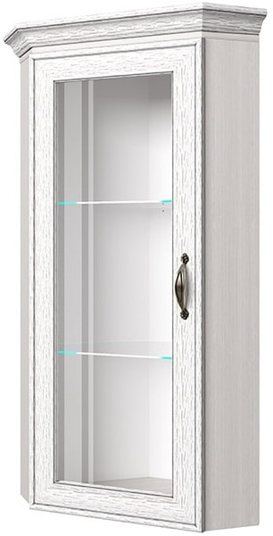Шкаф с витриной Тиффани (Tiffany) 1VU вудлайн кремовый (фото)