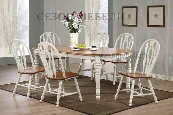 Стол LT T9308 OVAL LIGHT OAK #K232+BUTTERMILK#WW21 (фото, вид 5)