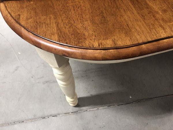 Стол LT T9308 OVAL LIGHT OAK #K232+BUTTERMILK#WW21 (фото, вид 4)