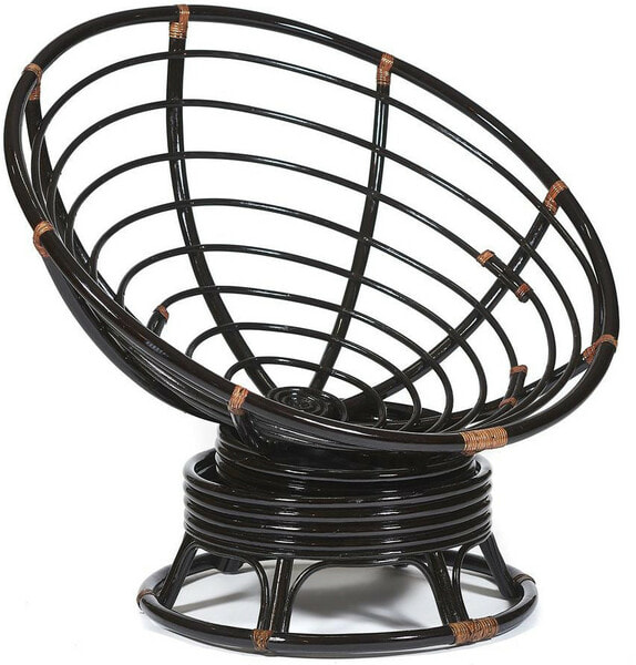 Кресло-качалка PAPASAN w 23/01 B с подушкой, античный черно-коричневый, ткань оранжевый (вид 1) Кресло-качалка PAPASAN w 23/01 B с подушкой, античный черно-коричневый, ткань оранжевый (фото, вид 1)