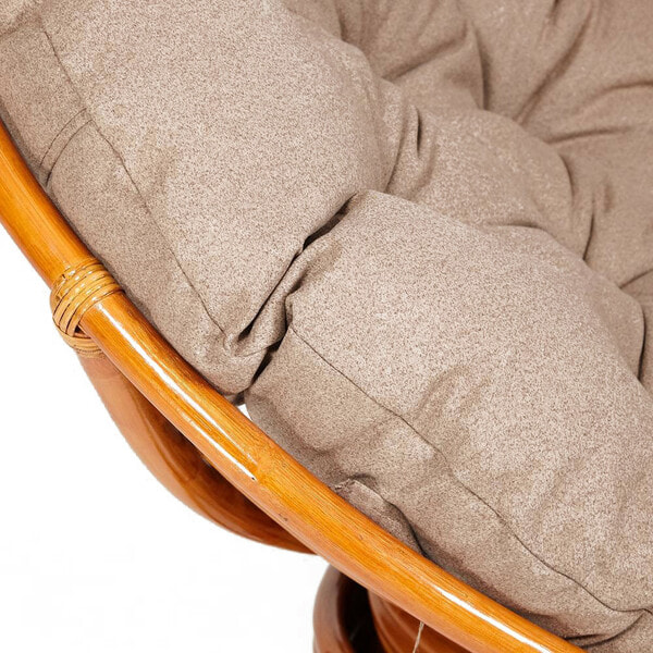 Кресло-качалка PAPASAN w 23/01 B с подушкой, коньяк, экошерсть коричневый (фото, вид 4)