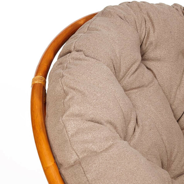 Кресло-качалка PAPASAN w 23/01 B с подушкой, коньяк, экошерсть коричневый (фото, вид 5)