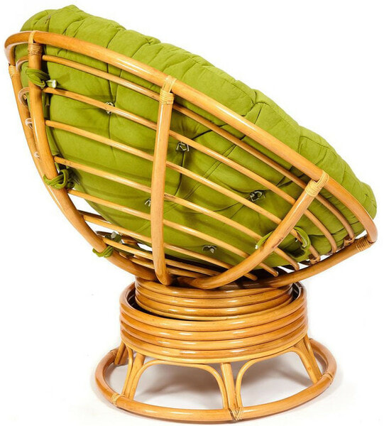 Кресло-качалка PAPASAN w 23/01 B с подушкой, мед, флок Олива (фото, вид 2)