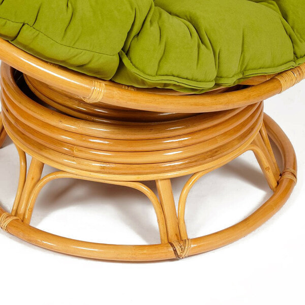 Кресло-качалка PAPASAN w 23/01 B с подушкой, мед, флок Олива (фото, вид 6)