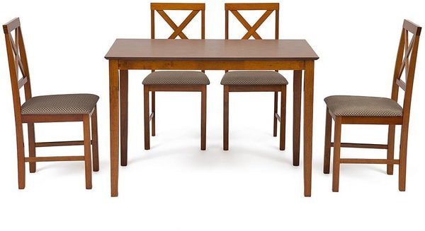 Обеденный комплект Хадсон (стол + 4 стула)/ Hudson Dining Set дуб в красноту (Espresso) Обеденный комплект Хадсон (стол + 4 стула)/ Hudson Dining Set дуб в красноту (Espresso) (фото)